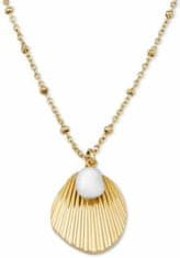 Rosefield Pozlátený oceľový náhrdelník s mušľou Amber JSPNG-J159