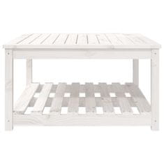 Vidaxl Záhradný stolík biely 82,5x82,5x45 cm borovicový masív