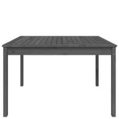 Vidaxl Záhradný stolík sivý 121x82,5x76 cm borovicový masív