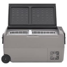 Vidaxl Chladiaci box s kolieskom a rukoväťou čierno-sivý 60 l PP a PE