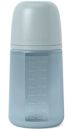 Suavinex Dojčenská fľaša 240 ml M COLOUR ESSENCE - modrá