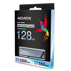 A-Data UE800/128GB/1000MBps/USB 3.2/USB-C/Strieborná