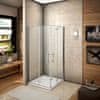 Sprchovací kút MELODY F5 R768, 76x80 cm s jednokrídlovými dverami , rohový vstup vrátane sprchovej vaničky z liateho mramoru