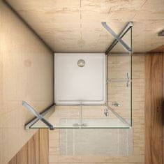 H K Štvorcový sprchovací kút MELODY F5 R101, 100 × 100 cm s jednokrídlovými dverami, rohový vstup 