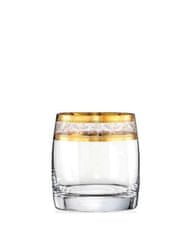 Crystalex Bohemia Crystal poháre na whisky Ideal so zlatým dekorom 290ml (set po 6ks)