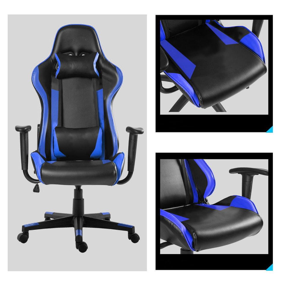 Timeless Tools Gamer stolička v rôznych farbách- pro- modrá