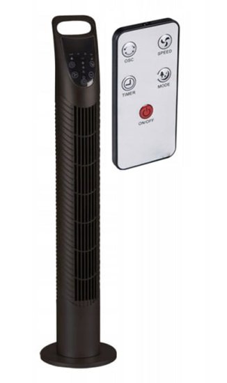 Kanlux Stĺpový ventilátor s diaľkovým ovládaním čierny 40W Venico