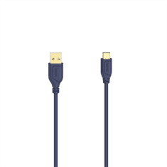 HAMA USB-C 2.0 kábel typ AC 0,75 m, Flexi-Slim, modrý