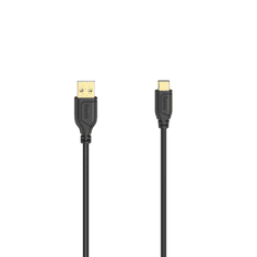 HAMA USB-C 2.0 kábel typ AC 0,75 m, Flexi-Slim, čierny
