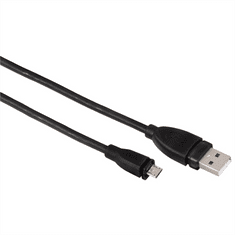 HAMA micro USB 2.0 kábel, typ A - micro B, 0,25 m, čierny