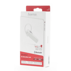 HAMA MyVoice1500, mono Bluetooth headset, pre 2 zariadenia, hlasový asistent (Siri, Google), biely