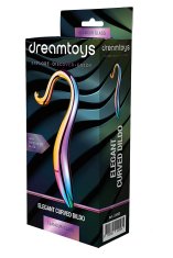 Dreamtoys Glamour Glass Elegant Curved Dildo (18 cm), sklenené dildo