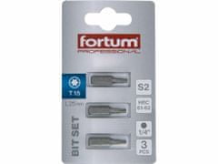 Fortum Bit torx 3ks, T 15x25mm, S2, FORTUM