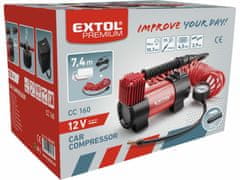 Extol Premium Kompresor do auta, 12V, 6,9bar, 3m hadica s tlakomerom, EXTOL PREMIUM