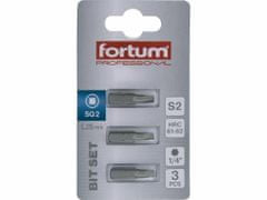 Fortum Bit štvorec 3ks, SQ 2x25mm, S2, FORTUM