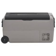 Vidaxl Chladiaci box s kolieskom a adaptérom čierno-sivý 50 l PP a PE