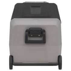 Vidaxl Chladiaci box s kolieskom a adaptérom čierno-sivý 36 l PP a PE