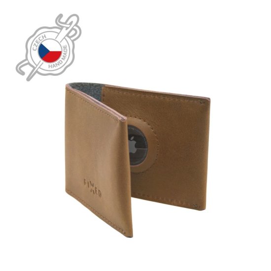 FIXED Kožená peňaženka Wallet for AirTag z pravej hovädzej kože FIXWAT-SMMW2-BRW, hnedá