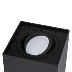 LUMILED Prisadené štvorcové halogénové svietidlo GU10 čierna pohyblivá trubica AMAT-L 115mm