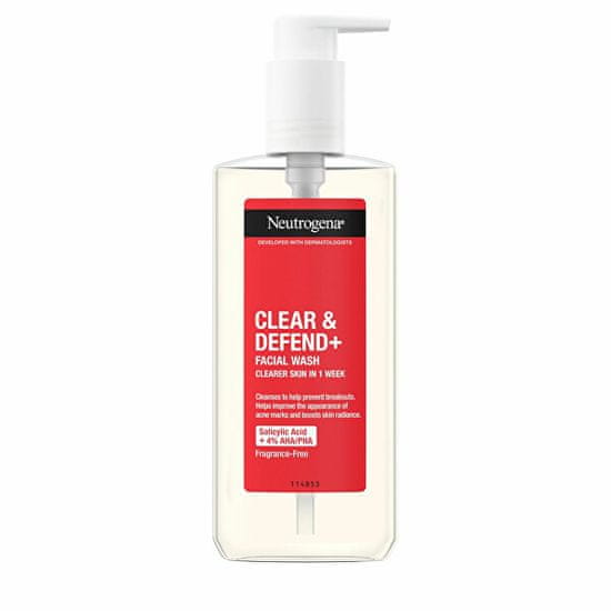 Neutrogena Čistiaci gél proti pupienkom Clear & Defend + (Facial Wash) 200 ml