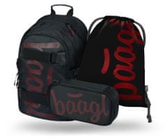 BAAGL 3 SET Skate Red: batoh, peračník, sáčok