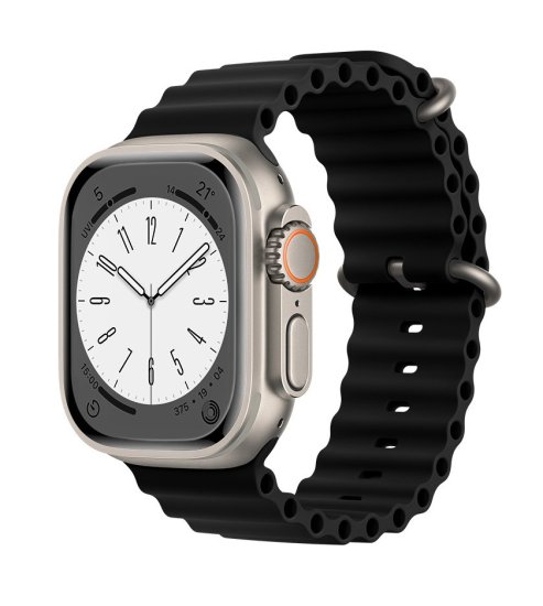 TopQ Silikónový remienok Rugged pre Apple Watch 38-40-41 mm čierny 95839