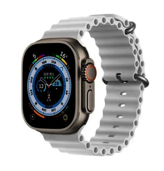 TopQ Silikónový remienok Rugged pre Apple Watch 38-40-41 mm sivý 95838