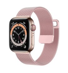 TopQ Kovový remienok LUXURY Magnet pre Apple Watch 42-44-45-49 mm ružový 95820