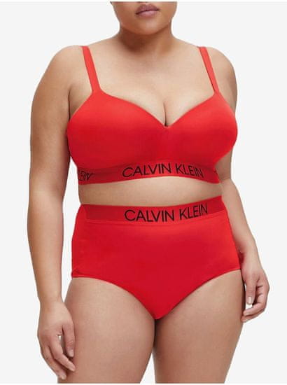 Calvin Klein Calvin Klein červený horný diel plaviek Demi Bralette Plus Size High Risk Red