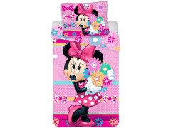Jerry Fabrics Posteľné obliečky Minnie Mouse s kvetmi