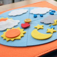 Shopdbest Montessori interaktívna 3D senzorická detská kniha: z bavlny a mäkkej plsti na učenie a zábavu - mäkká a odolná, ideálna na dlhé cesty a do čakární