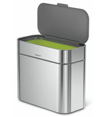 Simplehuman CW1645 Odpadkový kôš na kompostovateľný odpad z kuchyne – 4 L, kefovaná oceľ, FPP