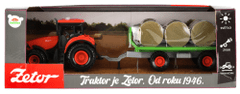 Teddies Traktor Zetor s vlekom a balíkmi