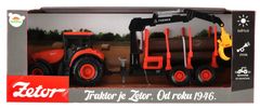 Teddies Traktor Zetor s vlekom a nákladným ramenom