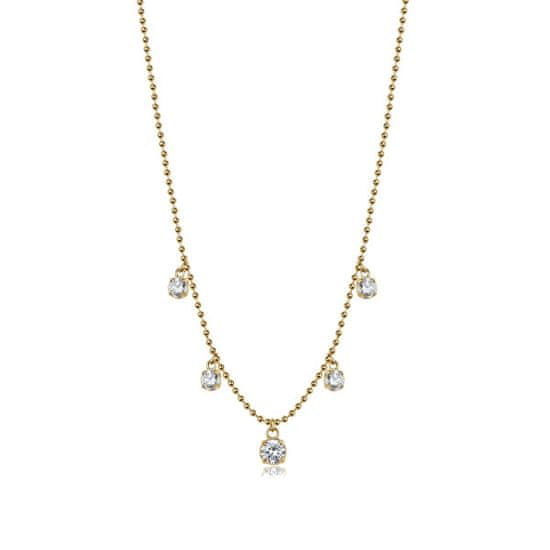 Brosway Blyštivý pozlátený náhrdelník so zirkónmi Desideri BEIN015