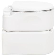 Vidaxl Integrované kempingové WC biele 24+17 l HDPE a oceľ