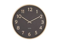 Karlsson Drevené nástenné hodiny KA5852, čierna 40cm 