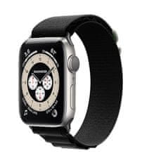 TopQ Textilný remienok Wavy pre Apple Watch 42-44-45-49 mm čierny 95880