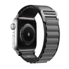 TopQ Textilný remienok Wavy pre Apple Watch 42-44-45-49 mm čierno-sivý 95881