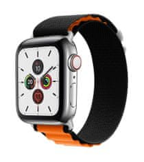 TopQ Textilný remienok Wavy pre Apple Watch 38-40-41 mm čierno-oranžový 95888