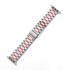 TopQ Oceľový remienok Hard pre Apple Watch 42-44-45-49 mm strieborno-ružový 95877