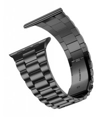 TopQ Oceľový remienok Hard pre Apple Watch 42-44-45-49 mm čierny 95879