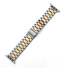 TopQ Oceľový remienok Hard pre Apple Watch 38-40-41 mm strieborno-bronzový 95875