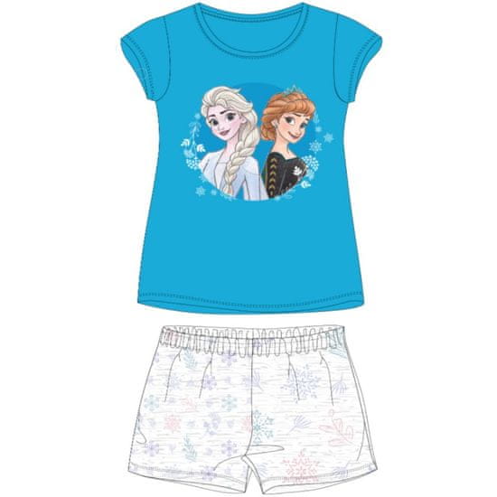 Eplusm Dievčenské bavlnené pyžamo krátke DISNEY FROZEN / modré 6 roky (116cm)