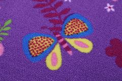 Vopi Detský kusový koberec Motýlik 5291 fialový 80x120