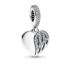 Pandora Nežný strieborný prívesok Srdce s anjelským krídlom Moments 792646C01