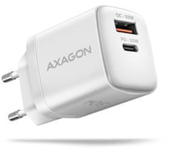 AXAGON síťová nabíječka ACU-PQ30, USB-A, USB-C, PD, QC4+, 30W, biela