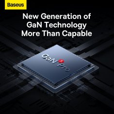 BASEUS rychlonabíjecí adaptér GaN5 Pro, 2x USB-C, USB-A, 65W, čierna