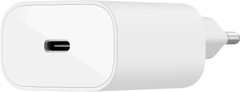 Belkin síťová nabíječka PPS, USB-C PD, 25W, biela