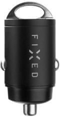 FIXED autonabíječka, 2x USB-C, 30W + USB-C kábel, MFi, 1.2m, čierna